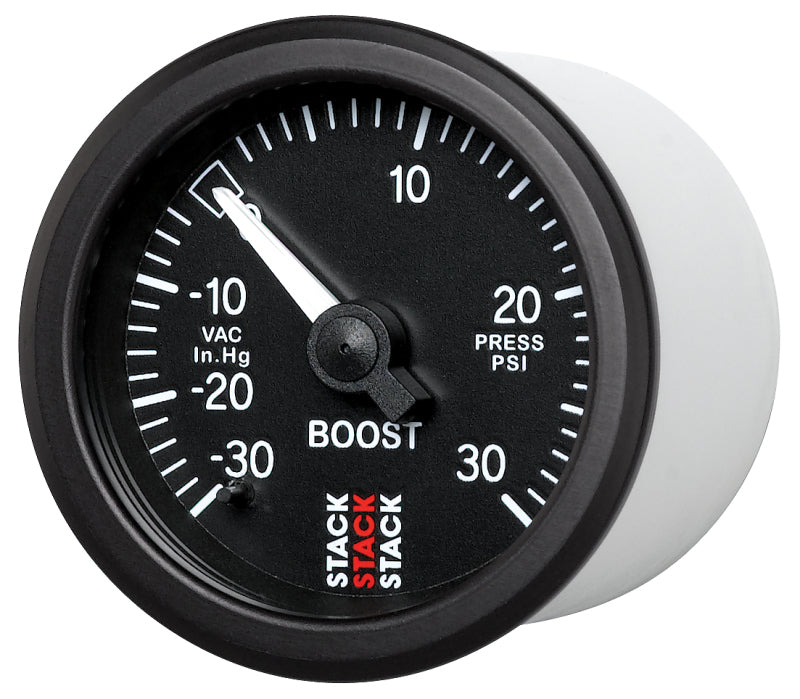 Load image into Gallery viewer, Autometer 52mm Stack Instruments -30INHG to +30PSI Mechanical Boost Gauge - Black
