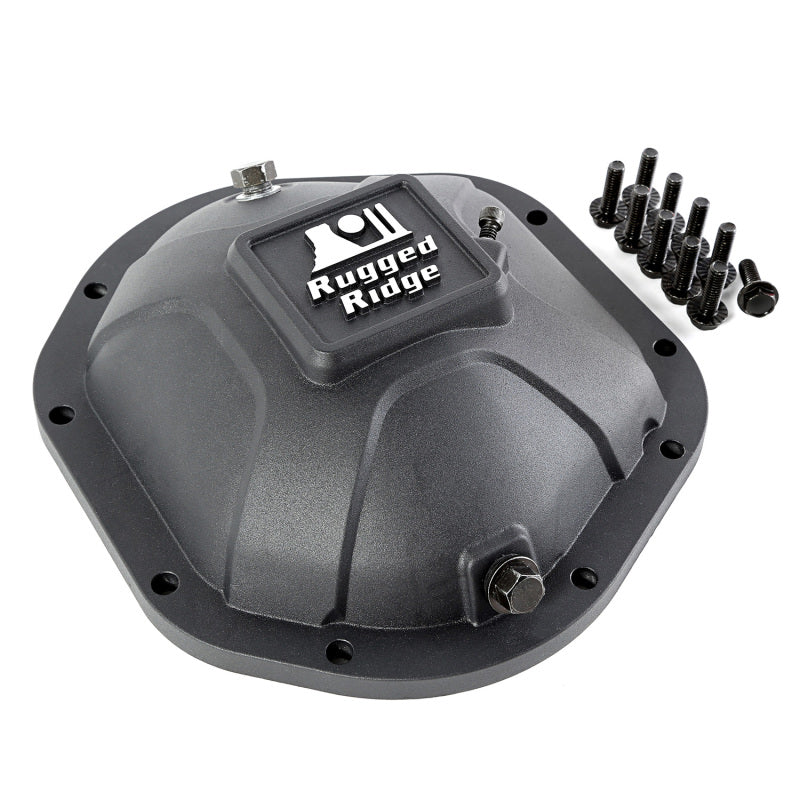 Load image into Gallery viewer, Rugged Ridge Boulder Aluminum Differential Cover Dana 44 Black
