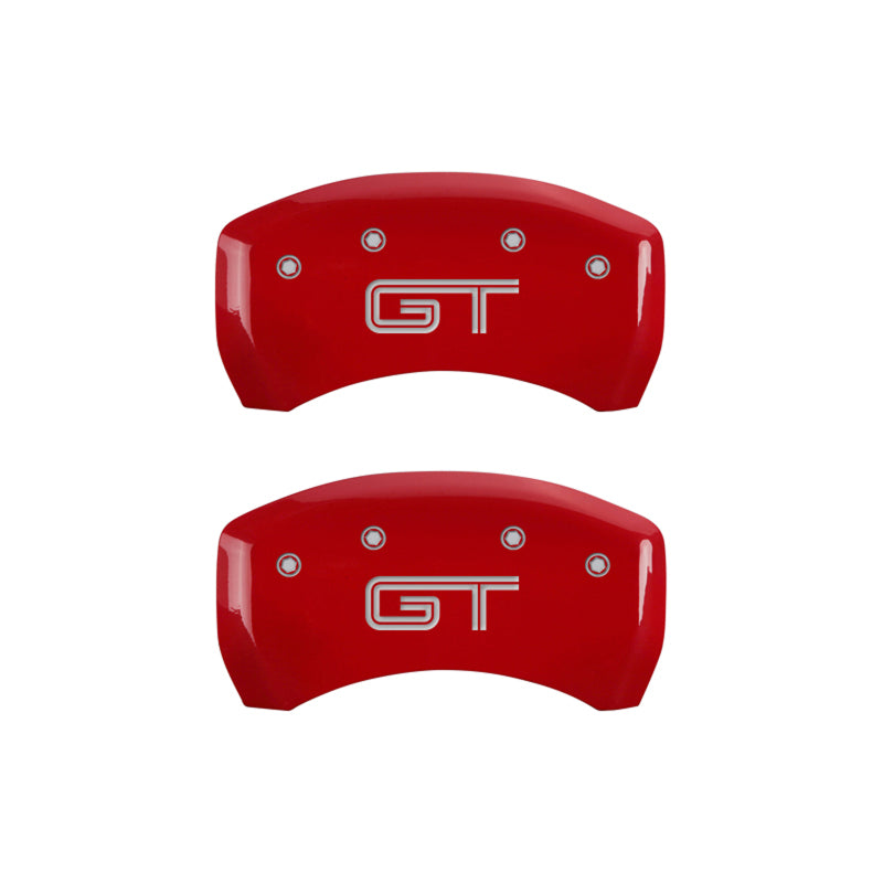 Load image into Gallery viewer, MGP Rear set 2 Caliper Covers Engraved Rear 50 Red finish silver ch
