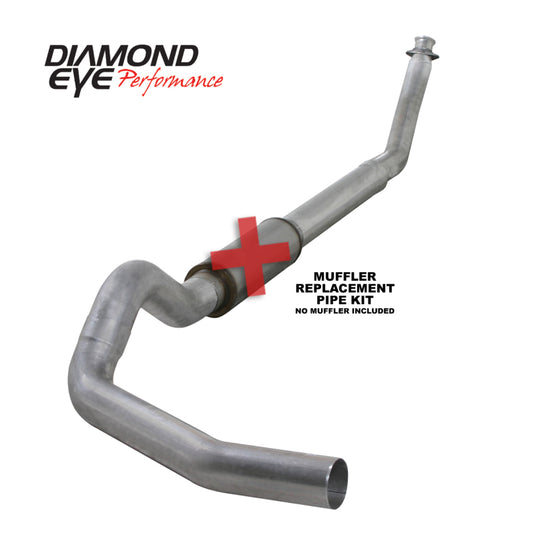 Diamond Eye KIT 5in Turbo Back SGL MFLR RPLCMENT PIPE AL: 94-02 DODGE CUMMINS 5.9L W/ RP