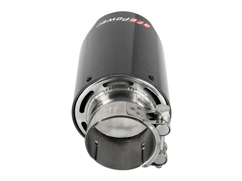 Load image into Gallery viewer, aFe MACH Force-Xp 409 SS Clamp-On Exhaust Tip 2.5in. Inlet / 4in. Outlet / 7in. L - Carbon
