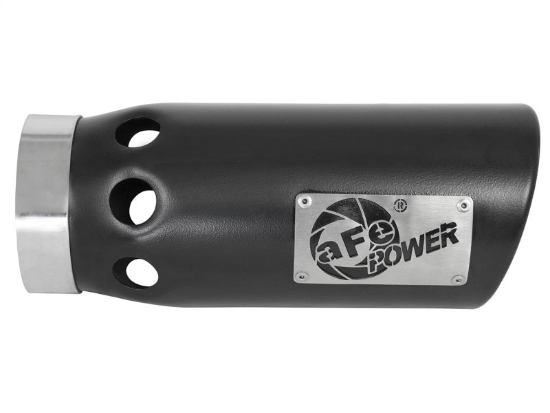 Load image into Gallery viewer, aFe Power Intercooled Tip Stainless Steel - Black 4in In x 5in Out x 12in L Bolt-On
