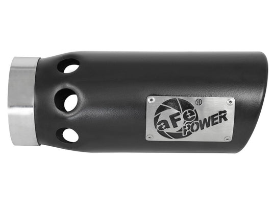 aFe Power Intercooled Tip Stainless Steel - Black 4in In x 5in Out x 12in L Bolt-On