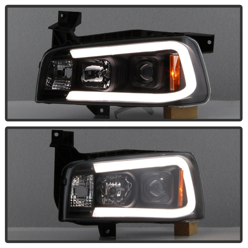 Load image into Gallery viewer, Spyder Dodge Charger 06-10 Projector Headlights - LED Light Bar - Black PRO-YD-DCH05V2-LB-BK
