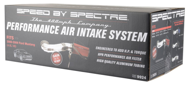 Load image into Gallery viewer, Spectre 05-09 Ford Mustang GT V8-4.6L F/I Air Intake Kit - Polished w/Red Filter
