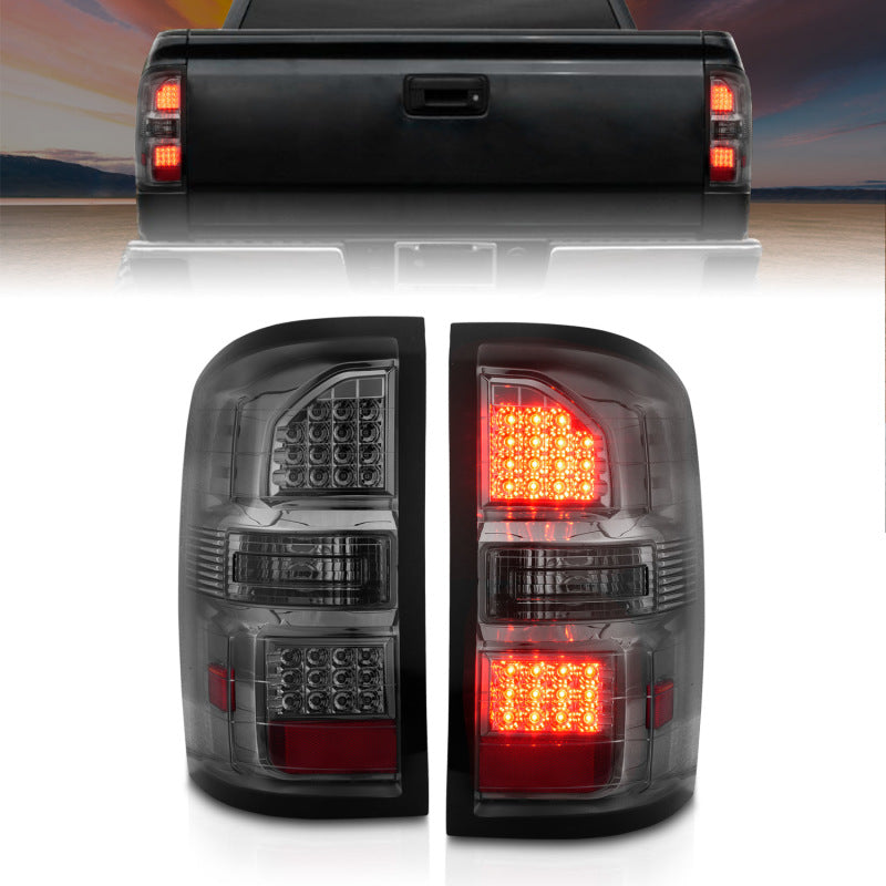 Load image into Gallery viewer, ANZO 2014-2018 GMC Sierra LED Tail Lights Black Housing Smoke Lens
