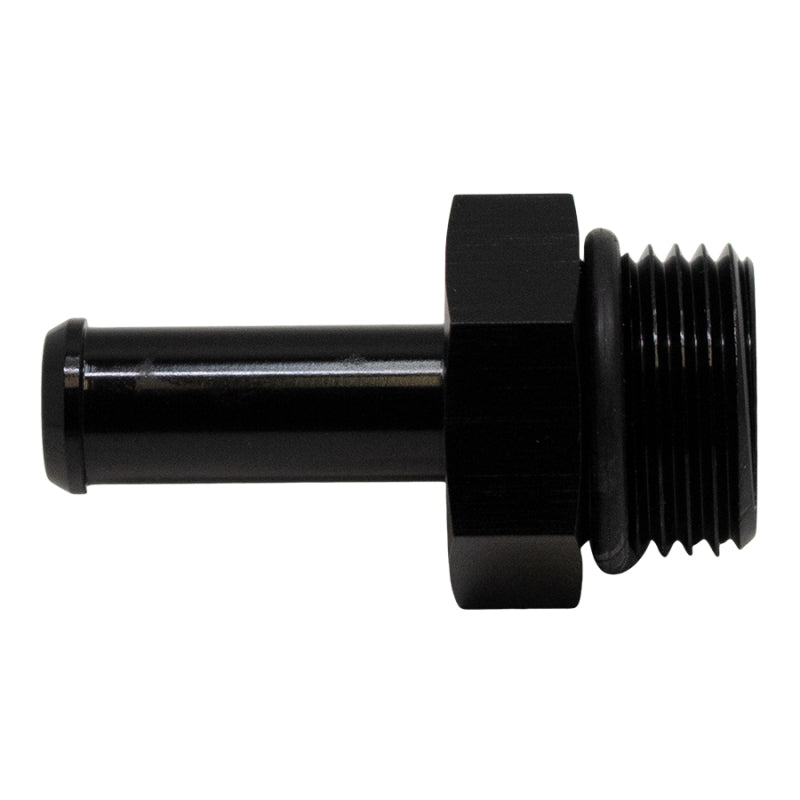 Load image into Gallery viewer, DeatschWerks 8AN ORB Male to 3/8in Male Barb Fitting (Incl O-Ring) - Anodized Matte Black
