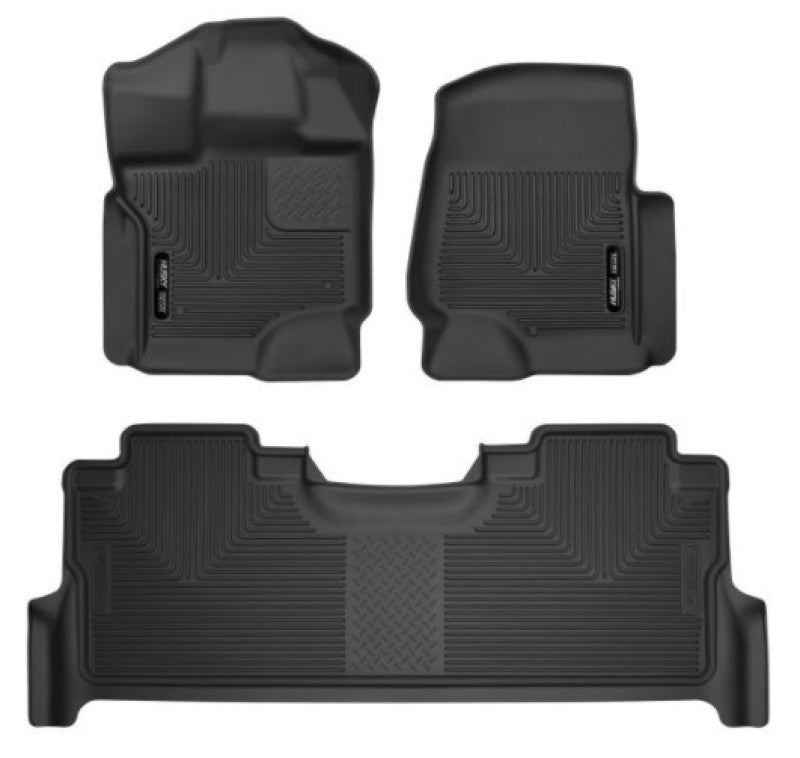 Load image into Gallery viewer, Husky Liners 2017 Ford F-250 Super Duty Crew Cab X-Act Contour Black Front &amp; Rear Floor Liners
