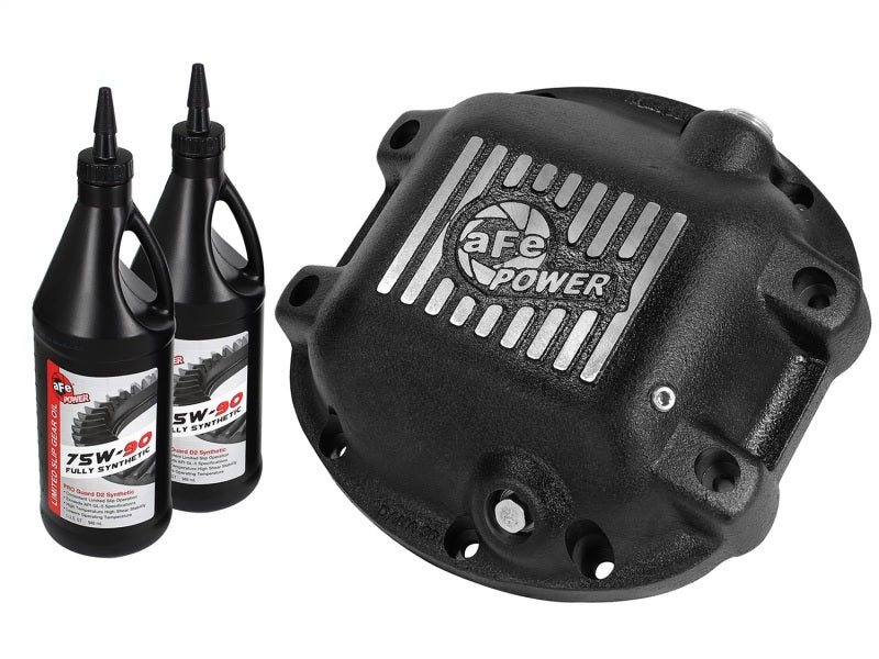 Load image into Gallery viewer, aFe Power Differential Cover Machined Fins 97-15 Jeep Dana 30 w/ 75W-90 Gear Oil 2 QT
