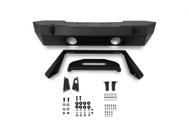 Load image into Gallery viewer, DV8 Offroad 07-23 Jeep Wrangler/Gladiator JT/JK/JL FS-25 Stubby Front Bumper w/Plated Bull Bar
