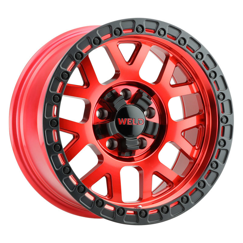 Load image into Gallery viewer, Weld Off-Road W133 17X9 Cinch 5X114.3 5X127 ET-12 BS4.50 Candy Red / Satin Black Ring 78.1
