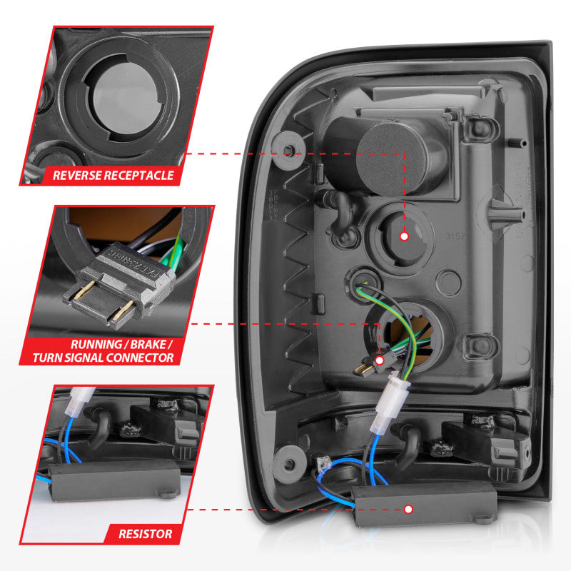 Load image into Gallery viewer, ANZO 2001-2011 Ford  Ranger LED Tail Lights w/ Light Bar Chrome Housing Red/Clear Lens
