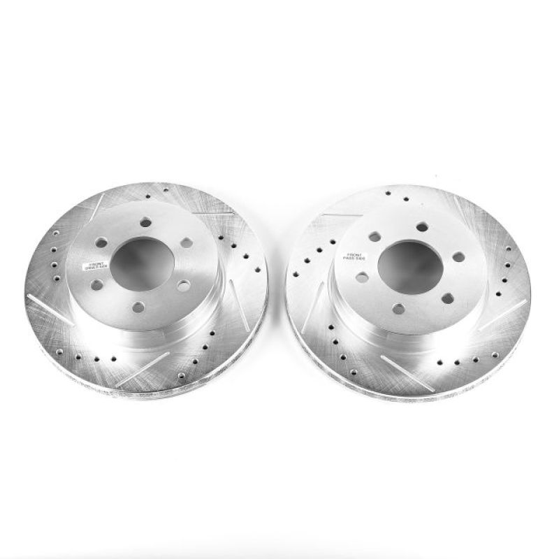 Load image into Gallery viewer, Power Stop 97-02 Dodge Dakota Front Evolution Drilled &amp; Slotted Rotors - Pair
