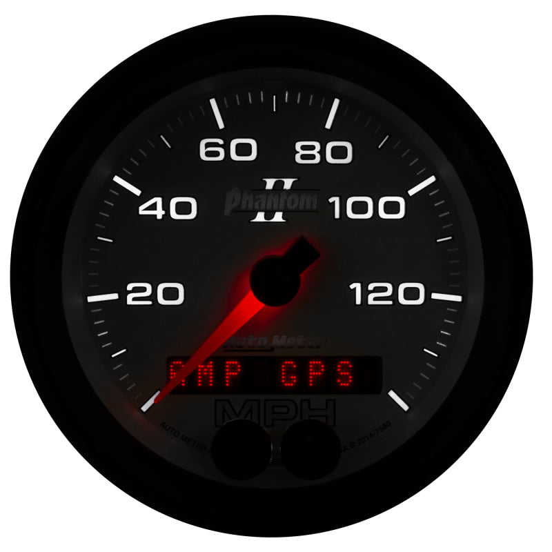 Load image into Gallery viewer, Autometer Phantom II 3-3/8in 0-140MPH In-Dash Electronic GPS Programmable Speedometer
