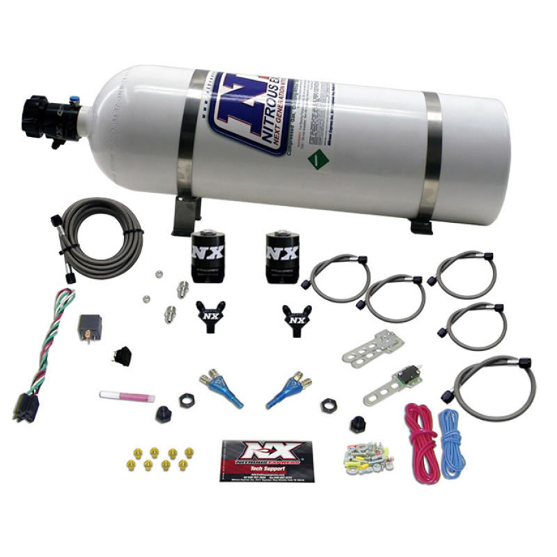 Load image into Gallery viewer, Nitrous Express GM EFI Dual Nozzle Nitrous Kit (100-300HP) w/15lb Bottle
