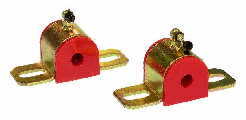 Load image into Gallery viewer, Prothane Universal 90 Deg Greasable Sway Bar Bushings - 1/2in - Type B Bracket - Red
