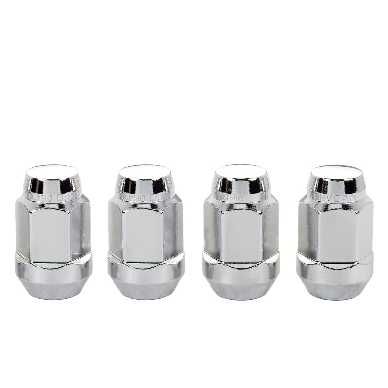Load image into Gallery viewer, McGard Hex Lug Nut (Cone Seat Bulge Style) M14X1.5 / 22mm Hex / 1.635in. Length (4-Pack) - Chrome
