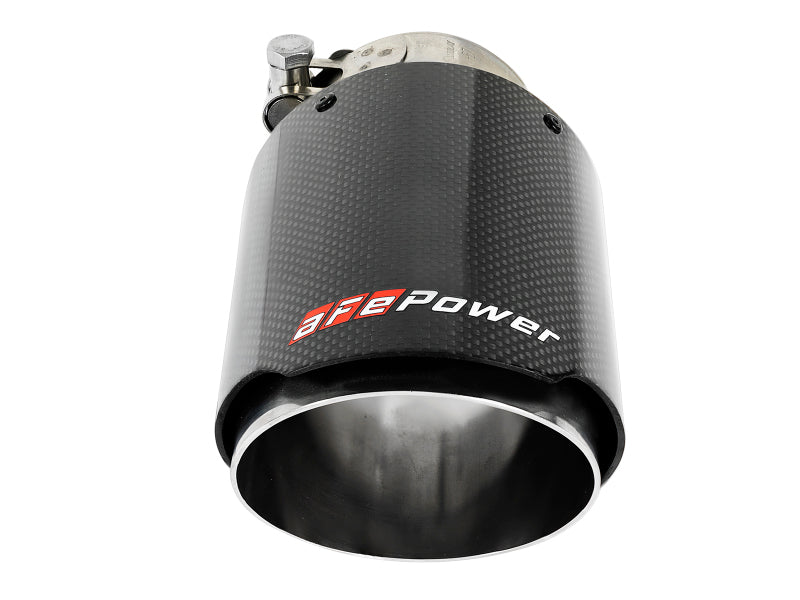 Load image into Gallery viewer, aFe MACH Force-Xp 409 SS Clamp-On Exhaust Tip 2.5in. Inlet / 4in. Outlet / 7in. L - Carbon
