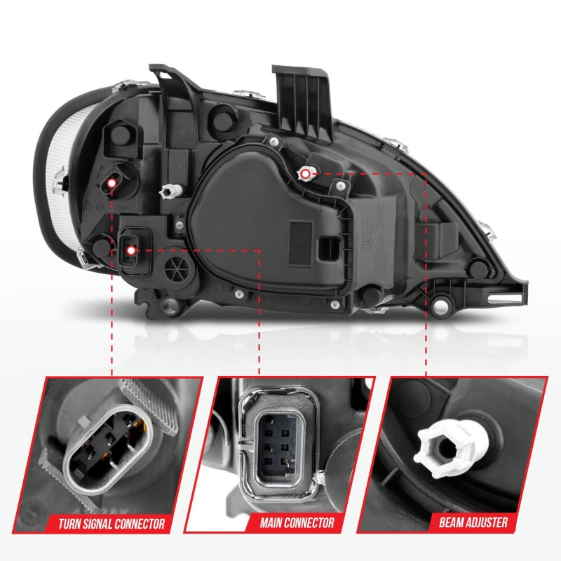 Load image into Gallery viewer, ANZO 2002-2014 Freightliner M2 LED Crystal Headlights Black Housing w/ Clear Lens (Pair)
