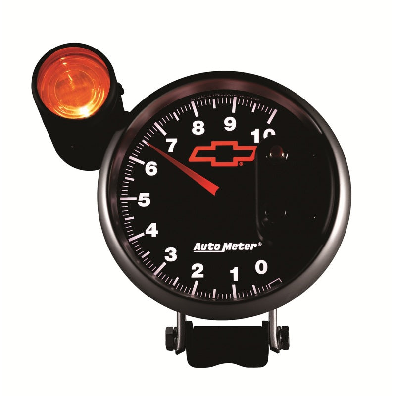 Load image into Gallery viewer, Autometer GM Bowtie Black 5in 10000 RPM Pedestal Electronic Tachometer w/ Ext Shift Light
