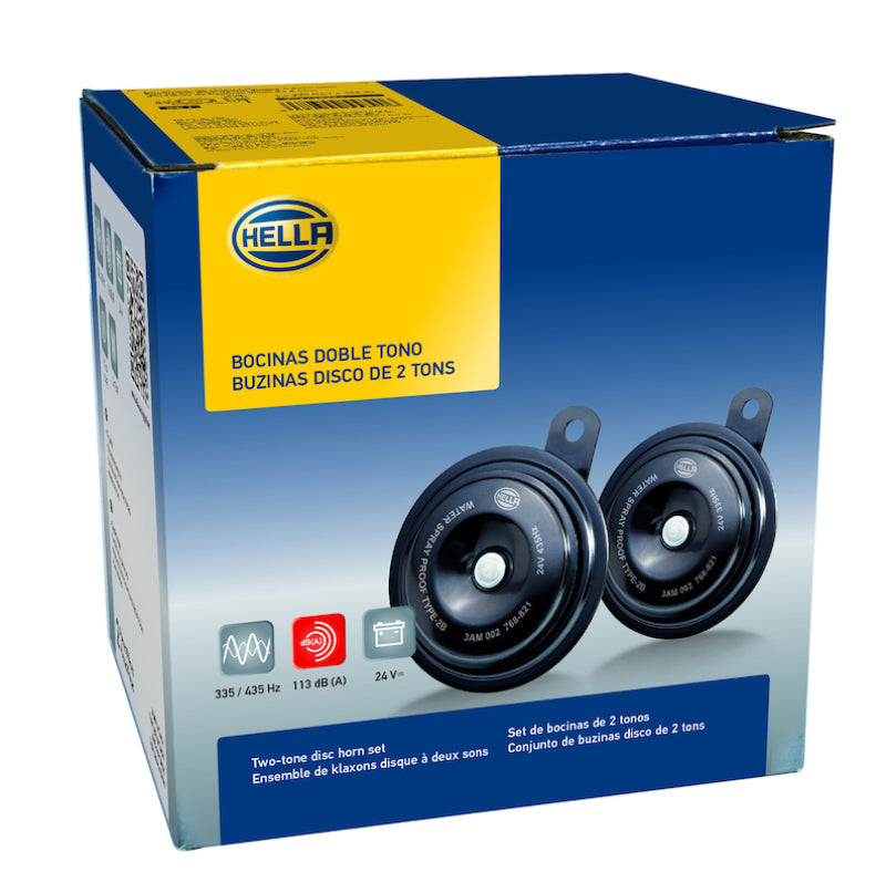 Load image into Gallery viewer, Hella Horn Kit Bx Blk Disc 92Mm 24V Univ
