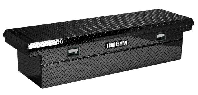 Tradesman Aluminum Single Lid Cross Bed Low-Profile Truck Tool Box (70in.) - Black