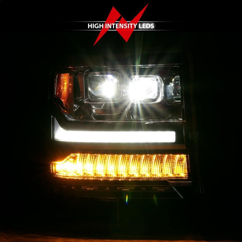 Load image into Gallery viewer, ANZO 16-18 Chevrolet Silverado 1500 LED Projector Headlights w/Plank Style Switchback Chrome w/Amber
