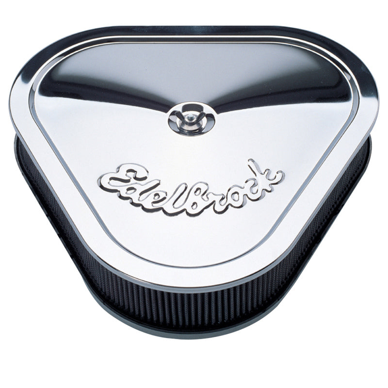 Load image into Gallery viewer, Edelbrock Air Cleaner Pro-Flo Series Triangular Steel Top 14 125In X 13 375In X 3 5In Chrome
