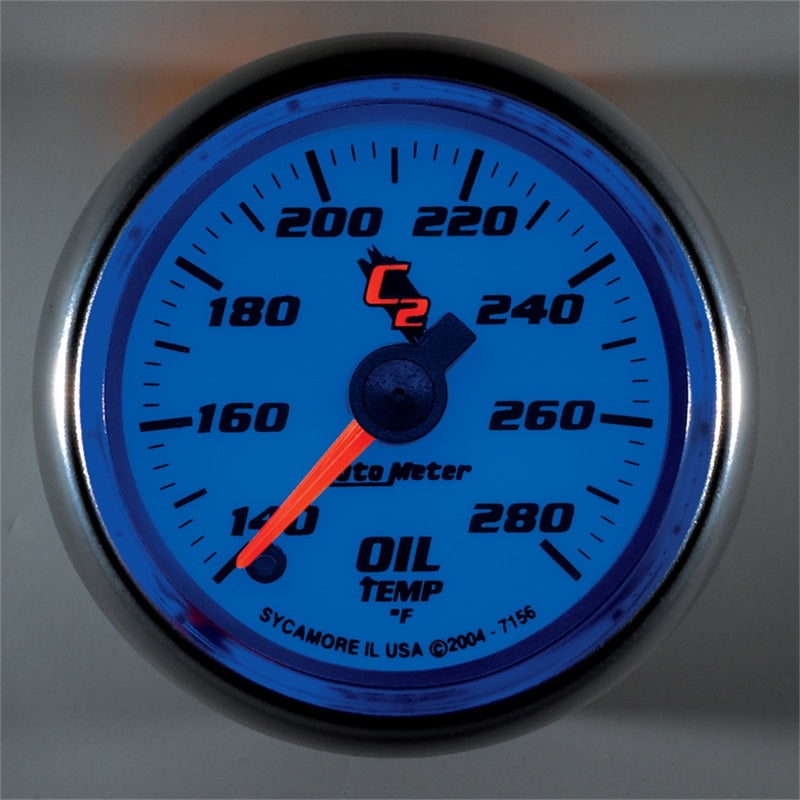 Load image into Gallery viewer, Autometer C2 52mm 140 - 280 Deg. F Electronic Oil Temp Gauge
