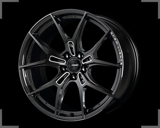 Gram Lights 57FXZ 19x9.5 +25 5x112 Super Dark Gunmetal and Machining Rim Edge DC Wheel