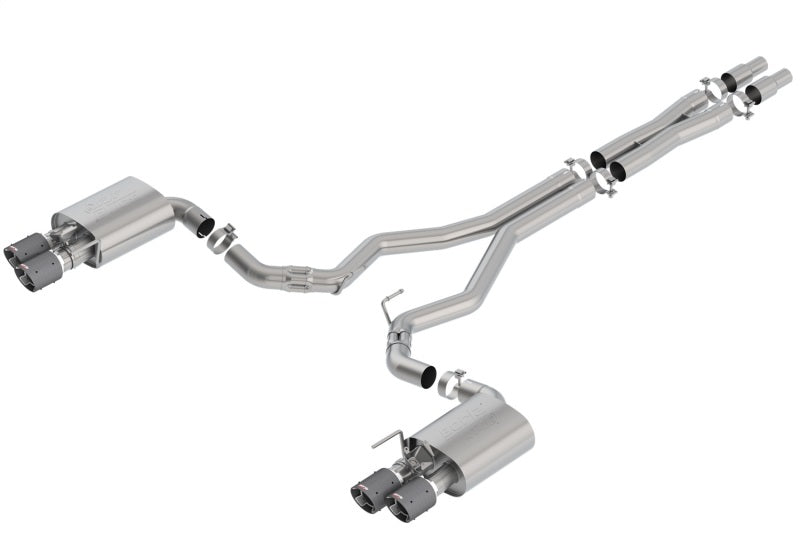 Load image into Gallery viewer, Borla 2018 Ford Mustang GT 5.0L AT/MT 3in Atak Catback Exhaust w/ Valves (Carbon Fiber Tip)

