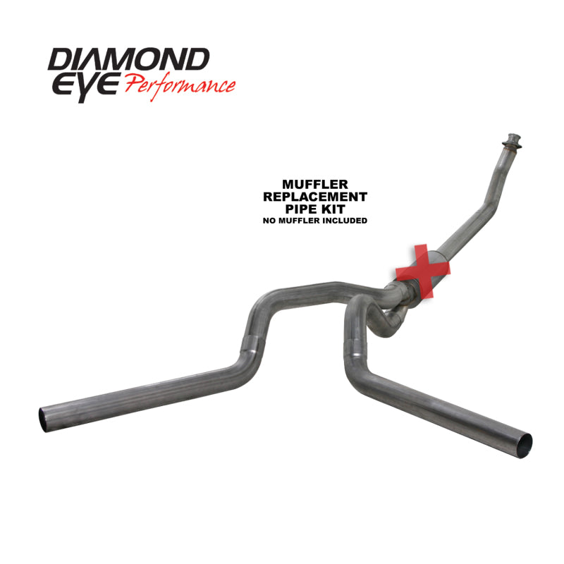 Load image into Gallery viewer, Diamond Eye KIT 4in Turbo Back MFLR RPLCMENT PIPE DUAL SS: 94-02 DODGE CUMMINS 5.9L
