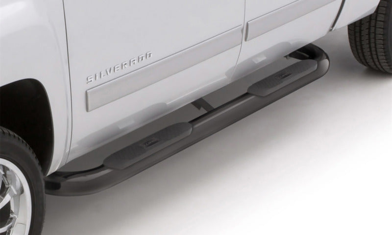 Load image into Gallery viewer, Lund 05-17 Toyota Tacoma Access Cab 4in. Oval Curved Steel Nerf Bars - Black
