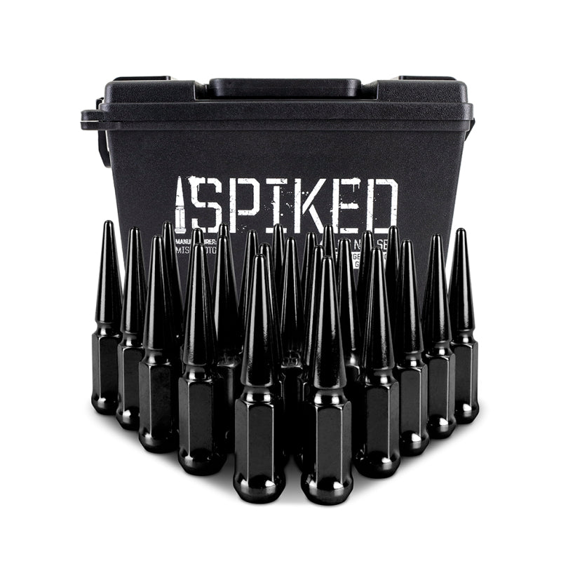 Load image into Gallery viewer, Mishimoto Mishimoto Steel Spiked Lug Nuts M14 x 1.5 24pc Set Black
