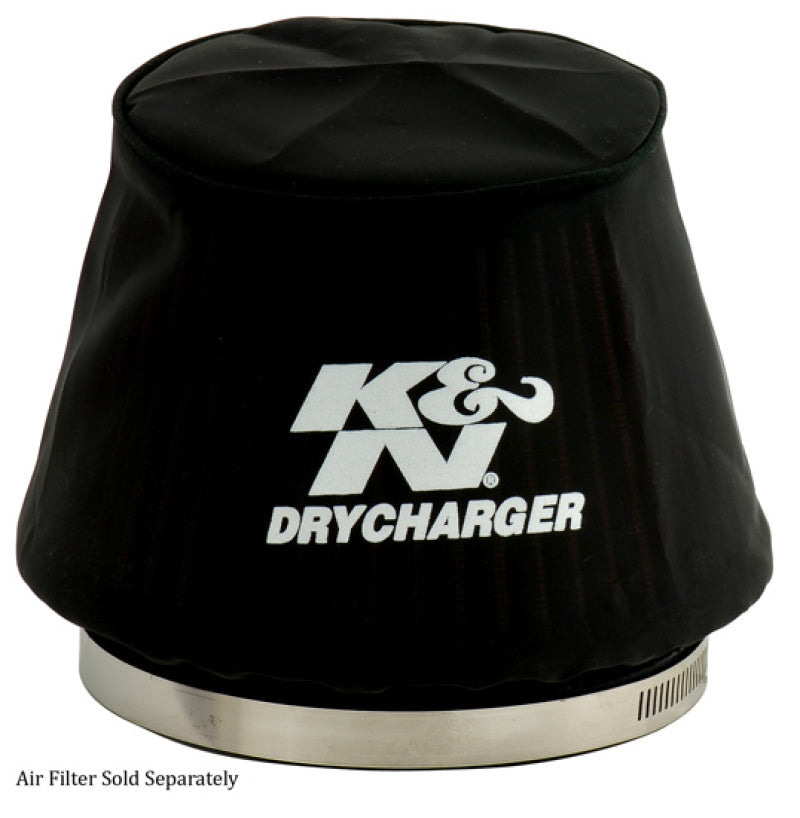 Load image into Gallery viewer, K&amp;N Black Drycharger 6.25in Base ID / 4.375in Top ID / 4.125in Height Air Filter Wrap
