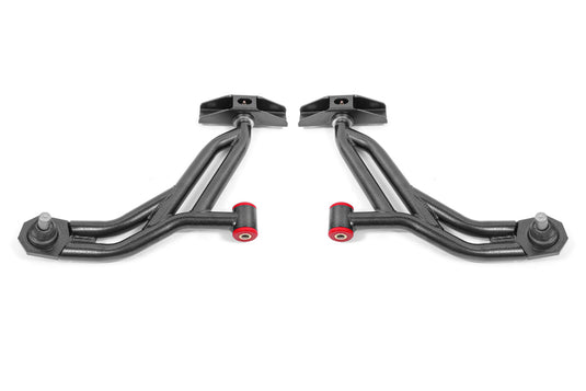 BMR 10-14 Ford Mustang Non-Adj. Lower A-Arms Delrin/Rod w/ 19mm Tall Ball Joint - Black Hammertone