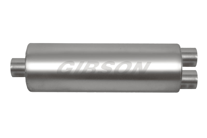 Load image into Gallery viewer, Gibson SFT Superflow Center/Dual Round Muffler - 7x19in/3in Inlet/2.5in Outlet - Stainless
