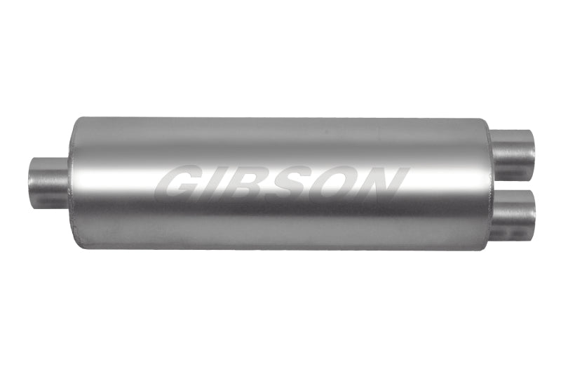 Load image into Gallery viewer, Gibson SFT Superflow Offset/Dual Round Muffler - 8x24in/3in Inlet/2.25in Outlet - Stainless
