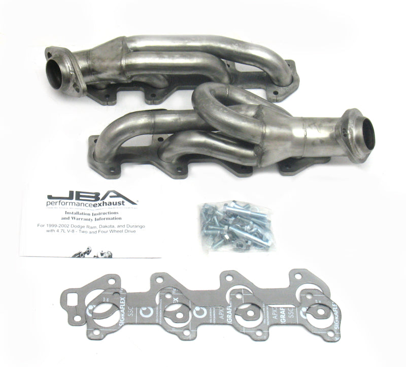 Load image into Gallery viewer, JBA 04-07 Dodge Dakota 4.7L PowerTech 1-1/2in Primary Raw 409SS Cat4Ward Header
