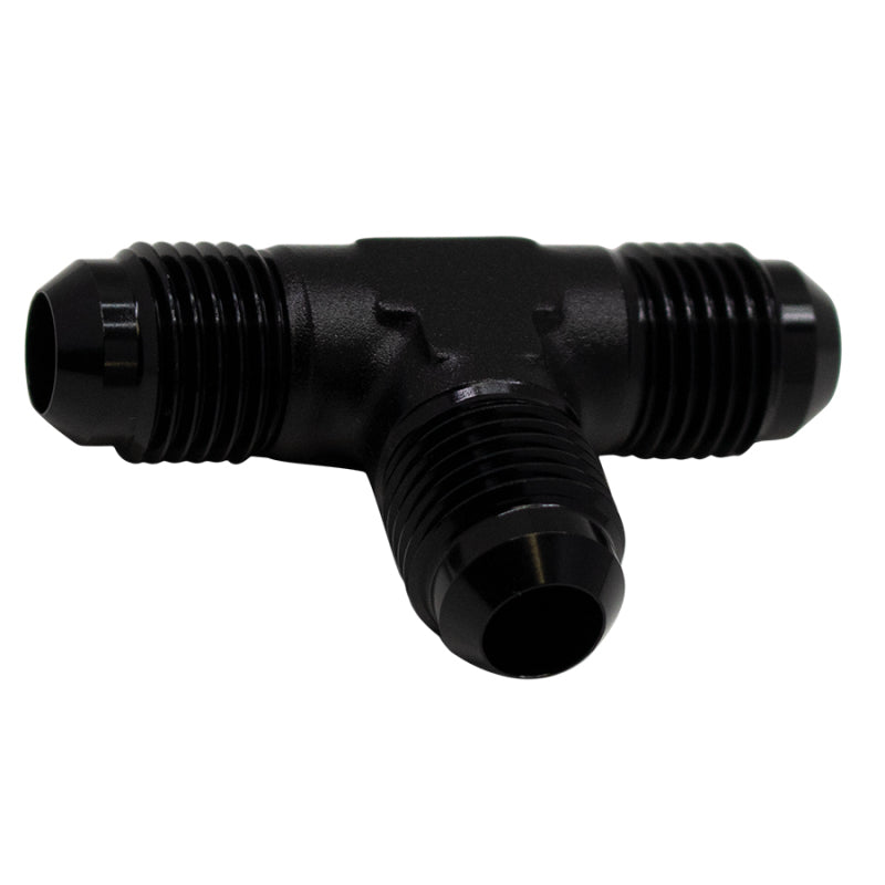 Load image into Gallery viewer, DeatschWerks 6AN Male Flare to 6AN Male Flare to 6AN Male Flare Tee Fitting - Anodized Matte Black
