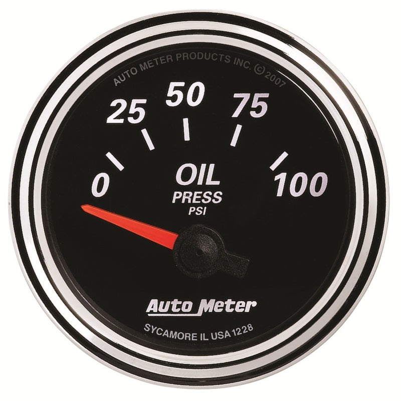 Load image into Gallery viewer, Autometer Designer Black II 52mm 100 PSI Oil Pressure Gauge
