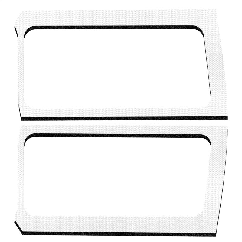 Load image into Gallery viewer, DEI 18-23 Jeep Wrangler JL 2-Door Boom Mat Rear Side Window Trim - 2 Piece - White
