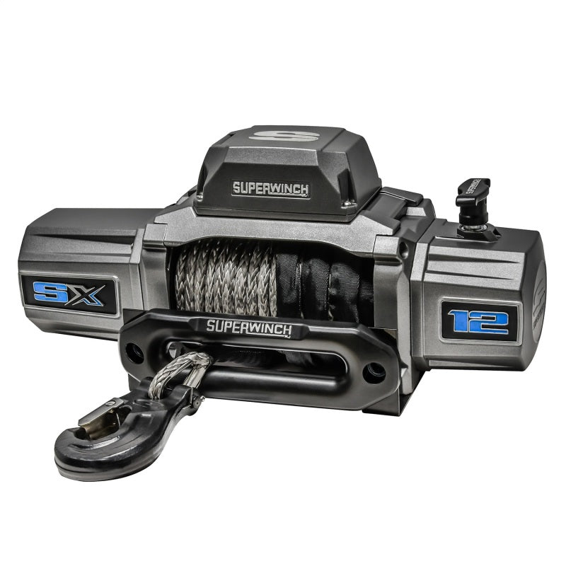 Load image into Gallery viewer, Superwinch 12000 LBS 12V DC 3/8in x 80ft Synthetic Rope SX 12000SR Winch - Graphite
