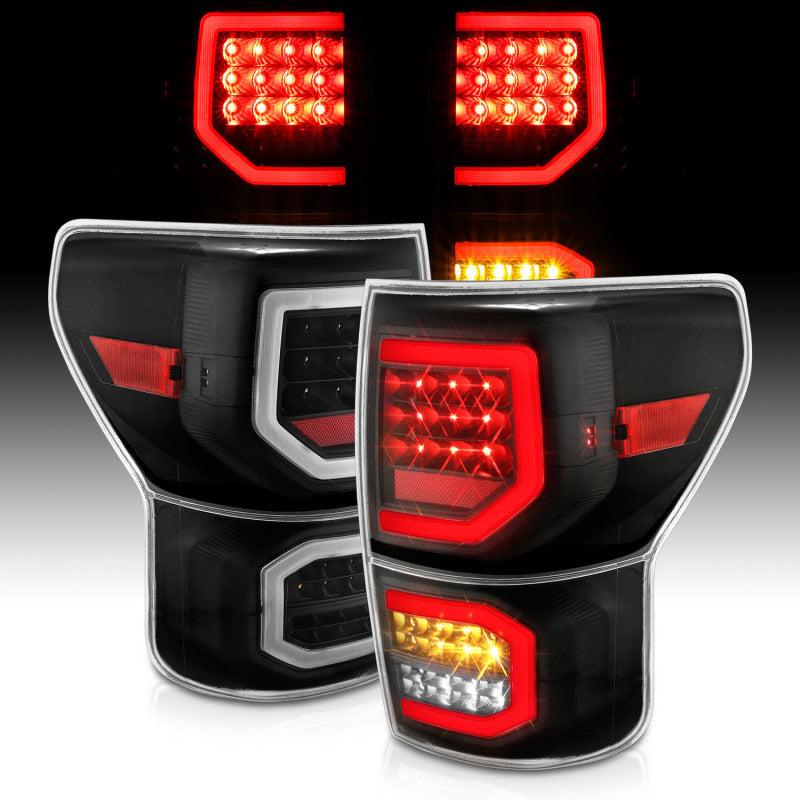 Load image into Gallery viewer, ANZO 2007-2013 Toyota Tundra LED Taillights Plank Style Black w/Clear Lens
