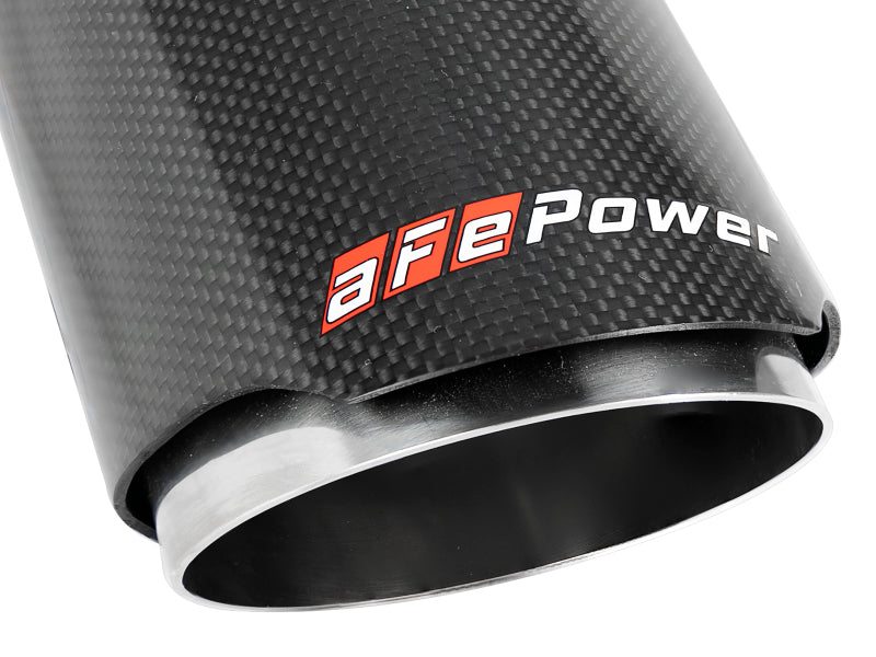 Load image into Gallery viewer, aFe MACH Force-Xp 409 SS Clamp-On Exhaust Tip 2.5in. Inlet / 4in. Outlet / 7in. L - Carbon
