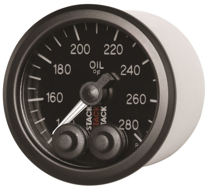Load image into Gallery viewer, Autometer Stack Instruments 52mm 140-280 Deg F 1/8in NPTF Male Pro Control Oil Temp Gauge - Black
