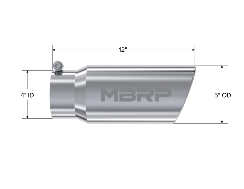 Load image into Gallery viewer, MBRP Universal Tip 5 O.D. Angled Rolled End 4 inlet 12 length
