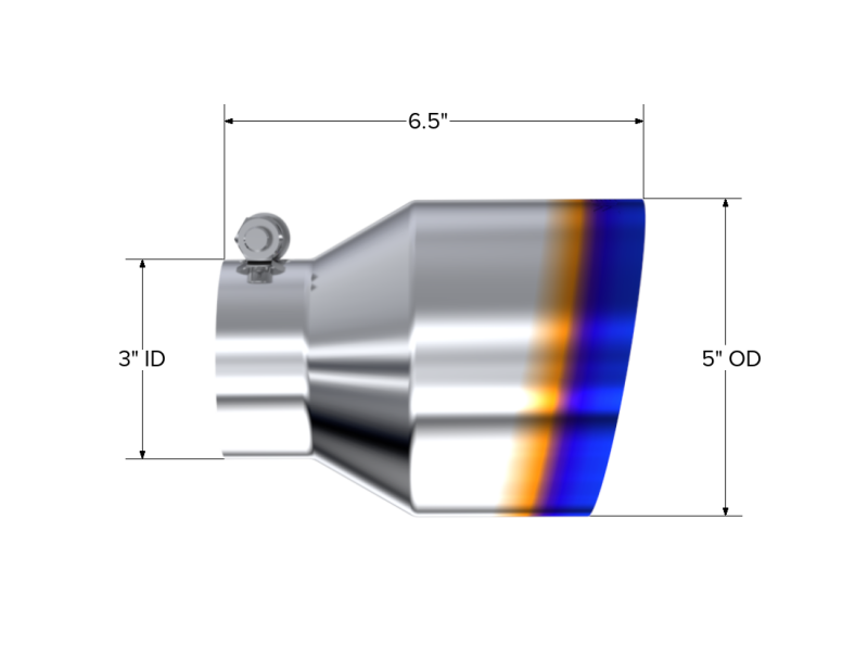 Load image into Gallery viewer, MBRP T304 Stainless Steel Burnt End Angle Cut Exhaust Tip - 3in. ID / 5in. OD / 6.5in. Length

