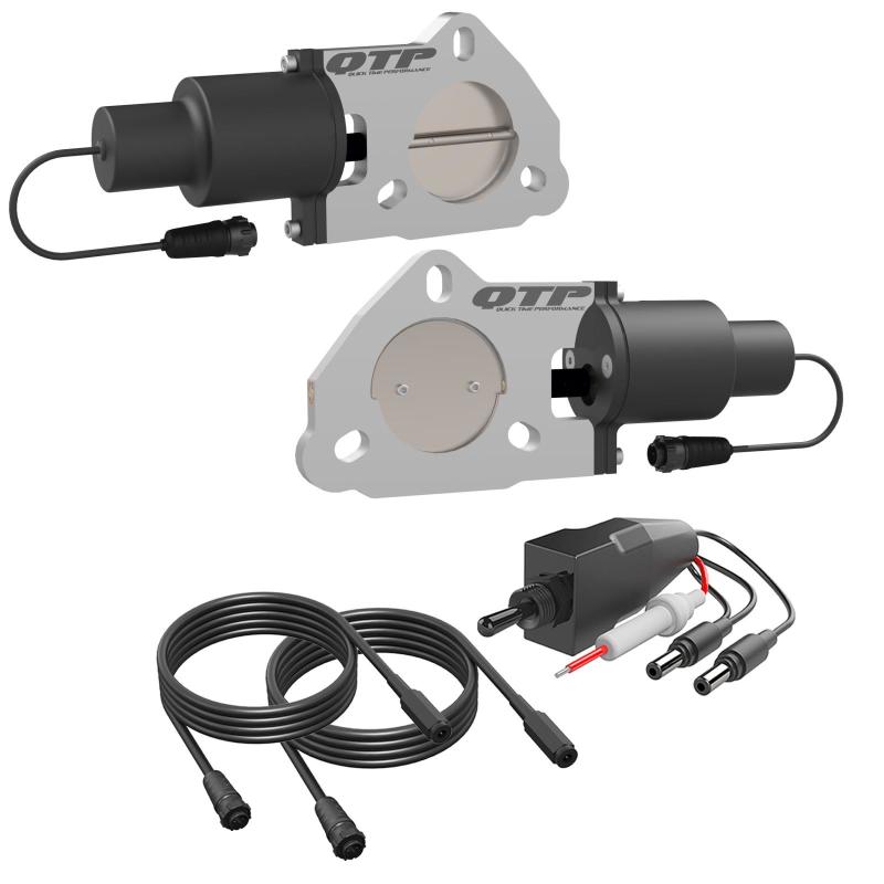 Load image into Gallery viewer, QTP 2.5in Bolt-On QTEC Dual Electric Cutout Valves - Pair
