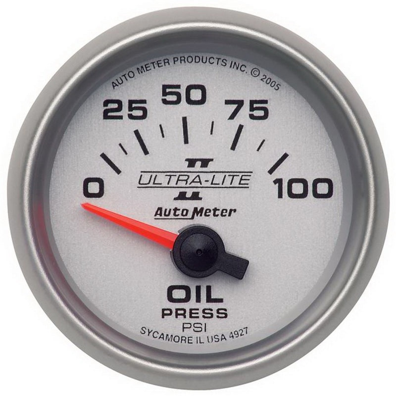 Load image into Gallery viewer, Autometer Ultra-Lite II 52mm 0-100 PSI Electrical Oil Pressure Gauge
